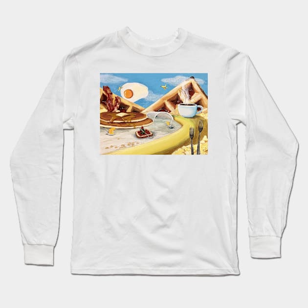 Breakfast Landscape Long Sleeve T-Shirt by alyga.art